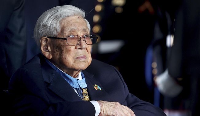 Medal of Honor recipient Hiroshi Miyamura, a corporal in the U.S. Army during the Korean War, attends the groundbreaking ceremony for the National Medal of Honor Museum on March 25, 2022, in Arlington, Texas. Hiroshi &amp;quot;Hershey&amp;quot; Miyamura, the son of Japanese immigrants has died. The Congressional Medal of Honor Society announced that Miyamura died Tuesday, Nov. 29, 2022, at his home in Phoenix. He was 97. (Amanda McCoy/Star-Telegram via AP, File)