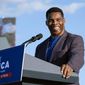 In this Sept. 25, 2021, file photo Senate candidate Herschel Walker speaks during former President Donald Trump&#39;s Save America rally in Perry, Ga. (AP Photo/Ben Gray, File)