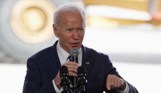 President Joe Biden speaks after touring the Taiwan Semiconductor Manufacturing Company facility in Phoenix, Tuesday, Dec. 6, 2022. (AP Photo/Ross D. Franklin)