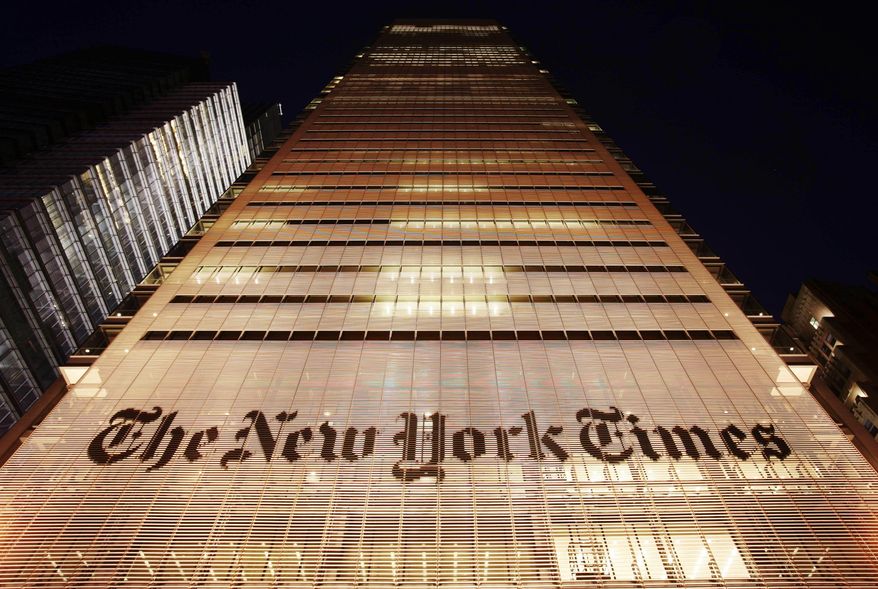 The New York Times building is shown on Oct. 21, 2009, in New York. (AP Photo/Mark Lennihan, File)
