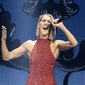 Singer Celine Dion performs during her Courage tour in Quebec City on Sept. 18, 2019. Dion has put a halt on all performing after being diagnosed with a rare neurological disorder. In video messages posted in French and English on Thursday on Instagram, Dion said Stiff-Person Syndrome was causing spasms that affect her ability to walk and sing. (Jacques Boissinot/The Canadian Press via AP, File)