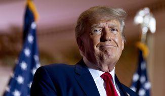 Former President Donald Trump announces he is running for president for the third time at Mar-a-Lago in Palm Beach, Fla., Nov. 15, 2022. (AP Photo/Andrew Harnik, File)
