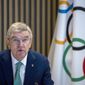International Olympic Committee, IOC, President Thomas Bach attends the opening of the Executive Board meeting at the Olympic House in Lausanne, Switzerland, Dec. 5, 2022. (Denis Balibouse/Keystone via AP, Pool)