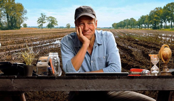 This image released by Discovery Communications shows Mike Rowe, host of “Dirty Jobs,” a series airing every Sunday on Discovery and streaming on discovery+. (Discovery Communications via AP)