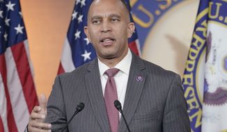 Rep. Hakeem Jeffries, D-N.Y., the House Minority Leader-elect, speaks at a news conference Tuesday, Dec.13, 2022, on Capitol Hill in Washington. (AP Photo/Mariam Zuhaib)