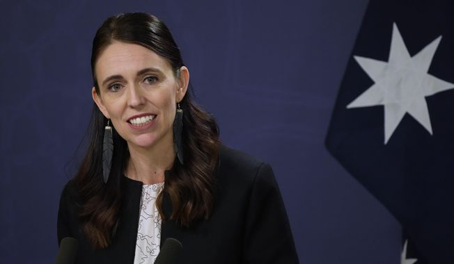 New Zealand Prime Minister Jacinda Ardern speaks during a joint press conference with Australia&#x27;s Prime Minister Anthony Albanese in Sydney, Australia, Friday, July 8, 2022. Ardern was caught on a hot mic Tuesday, Dec. 13, 2022, using a vulgarity against a rival politician in a rare misstep for a leader known for her skill at debating and calm, measured responses. (AP Photo/Rick Rycroft, File)