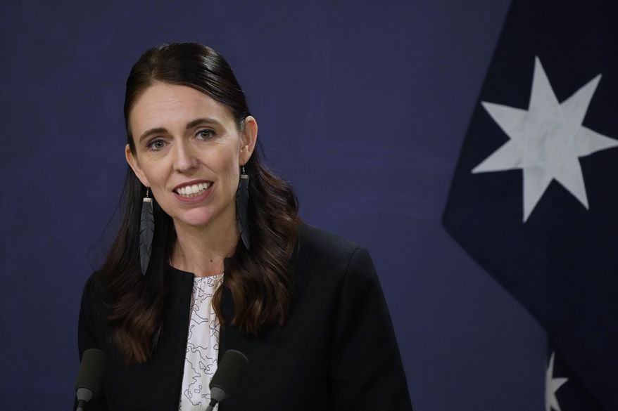 New Zealand Prime Minister Jacinda Ardern speaks during a joint press conference with Australia&#x27;s Prime Minister Anthony Albanese in Sydney, Australia, Friday, July 8, 2022. Ardern was caught on a hot mic Tuesday, Dec. 13, 2022, using a vulgarity against a rival politician in a rare misstep for a leader known for her skill at debating and calm, measured responses. (AP Photo/Rick Rycroft, File)