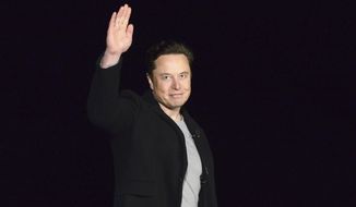 SpaceX&#39;s Elon Musk waves while providing an update on Starship, on Feb. 10, 2022, near Brownsville, Texas. Musk&#39;s Twitter has dissolved its Trust and Safety Council, the advisory group of around 100 independent civil, human rights and other organizations that the company formed in 2016 to address hate speech, child exploitation, suicide, self-harm and other problems on the platform. The council had been scheduled to meet with Twitter representatives Monday night, Dec. 12. But Twitter informed the group via email that it was disbanding it shortly before the meeting was to take place, according to multiple members. (Miguel Roberts/The Brownsville Herald via AP) **FILE**