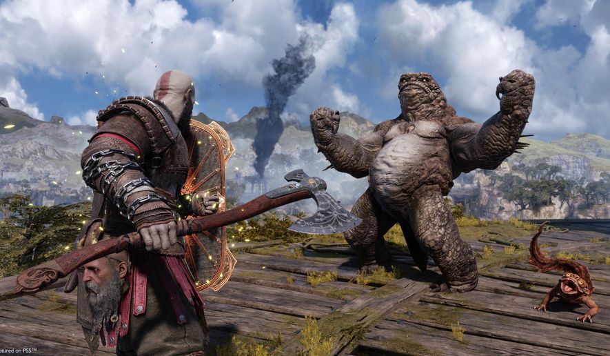 This image released by Sony Interactive Entertainment shows a scene from “God of War: Ragnarök.” (Sony Interactive Entertainment via AP)