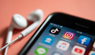 iPhone 7 showing its screen with TikTok and other social media application icons. File photo credit: Wachiwit via Shutterstock.