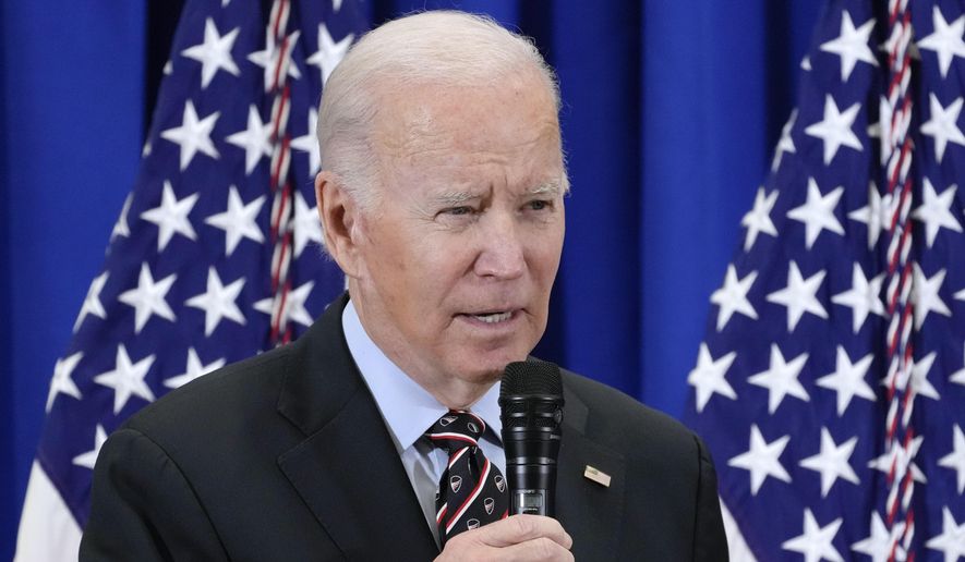 President Joe Biden speaks about the PACT Act, which helps veterans get screened for exposure to toxins, at the Major Joseph R. &amp;quot;Beau&amp;quot; Biden III National Guard/Reserve Center in New Castle, Del., Friday, Dec. 16, 2022. (AP Photo/Manuel Balce Ceneta)