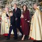 Britain&#x27;s Prince William and Kate, Princess of Wales, arrive with their children Princess Charlotte and Prince George for the &#x27;Together at Christmas&#x27; Carol Service at Westminster Abbey in London, Thursday, Dec. 15, 2022. (James Manning/PA via AP)