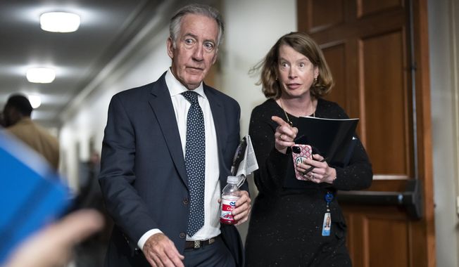 House Ways and Means Committee Chairman Richard Neal, D-Mass., arrives as House Democrats and their new leadership meet to choose ranking members for committees as they assume the minority in the new Congress, at the Capitol in Washington, Dec. 6, 2022. The Democratic-controlled House Ways and Means Committee is expected to vote Tuesday, Dec. 20, on whether to publicly release years of Trump’s tax returns — returns that Trump has tried desperately to shield. (AP Photo/J. Scott Applewhite, File)
