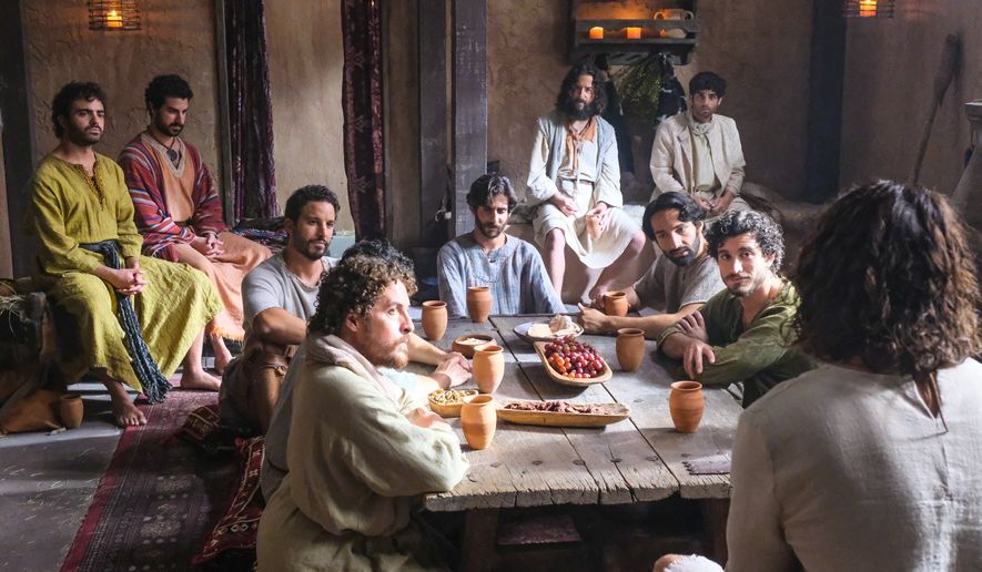 In this scene from season 3 of &quot;The Chosen,&quot; Jesus, portrayed by actor Jonathan Roumie, prepares to send the disciples out in pairs on missionary journeys. (Courtesy of “The Chosen,” used with permission)