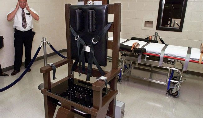 FILE - The execution chamber of the Riverbend Maximum Security Institution prison in Nashville, Tenn., is seen on Oct. 13, 1999. According to an independent review released Wednesday, Dec. 28, 2022, Tennessee has not complied with its own lethal injection protocol ever since it was revised in 2018, resulting in multiple executions being conducted without proper testing. (AP Photo/Mark Humphrey, File)