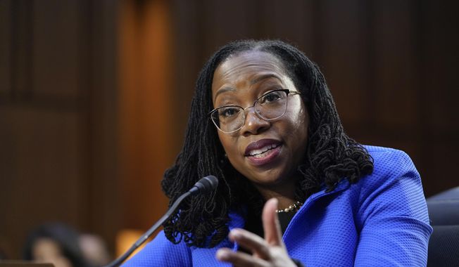 Supreme Court nominee Ketanji Brown Jackson testifies during her Senate Judiciary Committee confirmation hearing on Capitol Hill in Washington, March 23, 2022. (AP Photo/Alex Brandon, File)