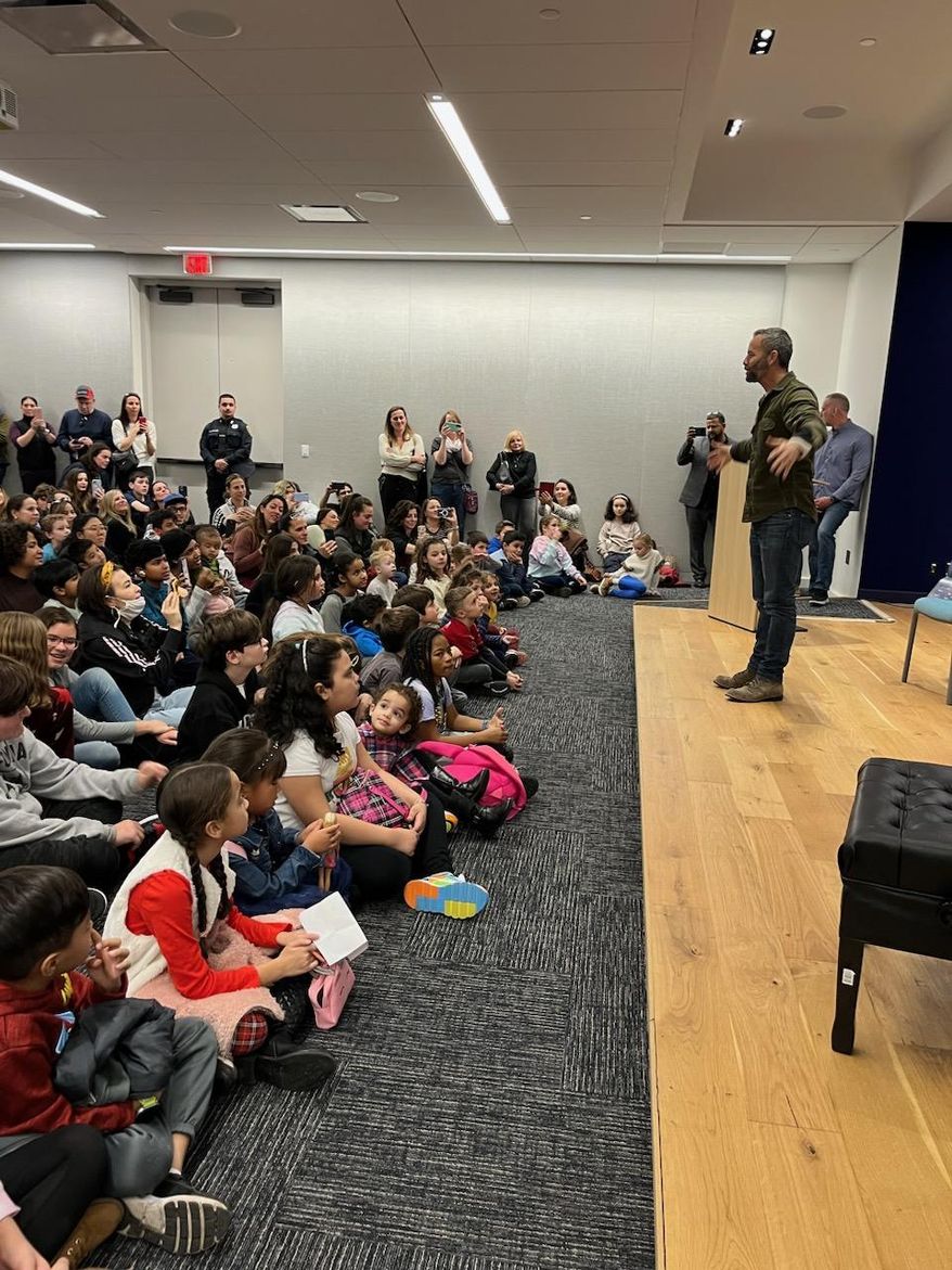 Actor Kirk Cameron drew hundreds to a reading of his Christian-themed children's book "As You Grow," published by Brave Books, at the Scarsdale Public Library in New York. Photo courtesy Brave Books.