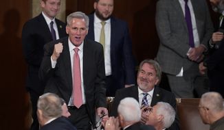Rep. Kevin McCarthy, R-Calif., votes for himself for the ninth time in the House chamber as the House meets for the third day to elect a speaker and convene the 118th Congress in Washington, Thursday, Jan. 5, 2023. (AP Photo/Alex Brandon)