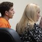 Bryan Kohberger, left, who is accused of killing four University of Idaho students in November 2022, sits with his attorney, public defender Anne Taylor, right, during a hearing in Latah County District Court, Thursday, Jan. 5, 2023, in Moscow, Idaho. (AP Photo/Ted S. Warren, Pool)