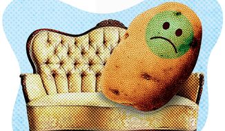 American Couch Potatoes refusing to work Illustration by Greg Groesch/The Washington Times