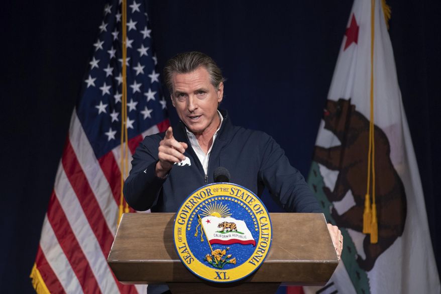 California Gov. Gavin Newsom delivers his budget proposal in Sacramento, Calif., Tuesday, Jan. 10, 2023. (AP Photo/José Luis Villegas) ** FILE **