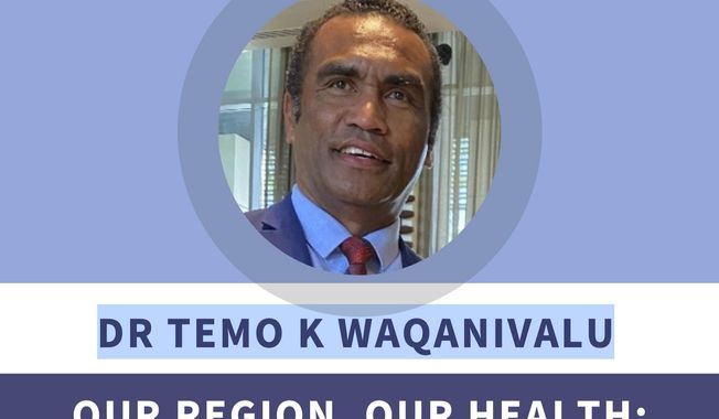 This image shows part of an election-style campaign brochure produced by the World Health Organization in September 2022, to promote Fijian Dr. Temo Waqanivalu to become WHO’s top official in the western Pacific. Internal documents obtained by the Associated Press show the World Health Organization knew of past sexual misconduct charges against a doctor who was accused of harassing a woman in the fall. (AP Photo)