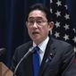 Japanese Prime Minister Fumio Kishida speaks during a news conference in Washington, Saturday, Jan. 14, 2023. (AP Photo/Jose Luis Magana) ** FILE **