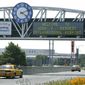 A clock at the entrance to JFK Airport in New York is pictured on Aug. 15, 2003. Officials are investigating a close call at the New York airport that happened Friday, Jan. 13, 2023, between a plane that was crossing a runway and another that was preparing for takeoff. (AP Photo/Stuart Ramson, File)