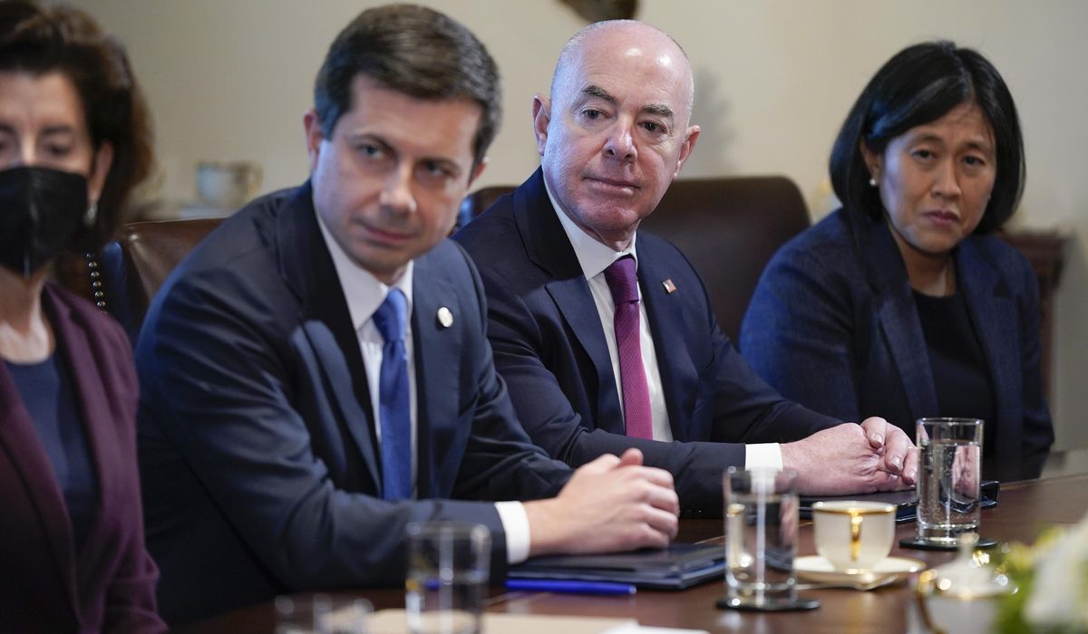 NextImg:Harris, Mayorkas and Buttigieg: Biden’s three stooges typify least distinguished Cabinet in history