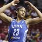 Minnesota Lynx&#39;s Maya Moore in action against the Seattle Storm in the first half of a WNBA basketball game, Sept. 10, 2013, in Seattle. Moore has officially decided to retire from playing basketball, making her announcement on “Good Morning America” on Monday, Jan. 16, 2023. (AP Photo/Elaine Thompson) **FILE**