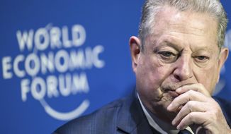 Al Gore, former vice-President of the United States and Chairman and Co-Founder of Generation Investment Management, reacts during the 53rd annual meeting of the World Economic Forum, WEF, in Davos, Switzerland, Tuesday, January 17, 2023. The meeting brings together entrepreneurs, scientists, corporate and political leaders in Davos under the topic &quot;Cooperation in a Fragmented World&quot; from 16 to 20 January. (Laurent Gillieron/Keystone via AP)