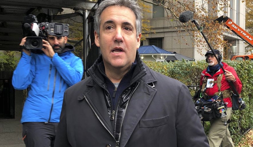 Michael Cohen, former President Donald Trump&#x27;s longtime personal lawyer, arrives at Federal Court in New York, on Nov. 22, 2021. (AP Photo/Lawrence Neumeister, File)