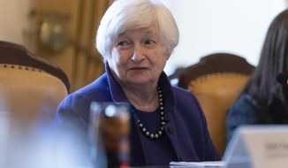Treasury Secretary Janet Yellen speaks at the Treasury Department in Washington, Jan. 10, 2023. Yellen will meet with her Chinese counterpart Vice Premier Liu He in Switzerland on Jan. 18, 2023, to discuss economic developments between the two nations. (AP Photo/Carolyn Kaster, File)