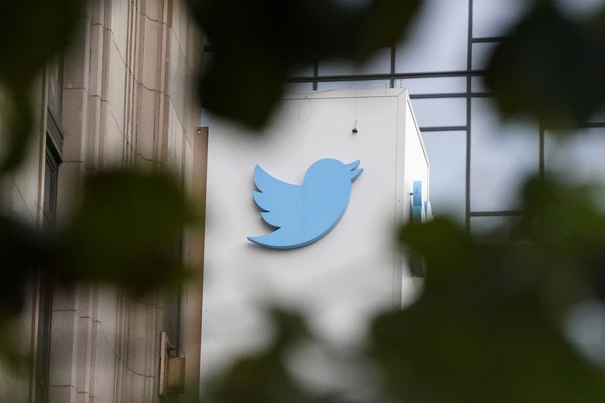 A sign at Twitter headquarters is shown in San Francisco on Dec. 8, 2022. New research shows climate misinformation has been flourishing on Twitter since Elon Musk purchased the platform last year. (AP Photo/Jeff Chiu) **FILE**