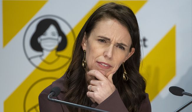 New Zealand Prime Minister Jacinda Ardern gestures during a post-Cabinet press conference at Parliament in Wellington, New Zealand on Nov. 8, 2021. Ardern, whose empathetic handling of the nation’s worst mass-shooting and health-driven response to the coronavirus pandemic led her to become an international icon but who faced mounting criticism at home, said Thursday, Jan. 19, 2023, she was leaving office. (Mark Mitchell/Pool Photo via AP) **FILE**