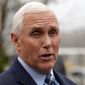 Former Vice President Mike Pence speaks with reporters Dec. 6, 2022, at Garden Sanctuary Church of God in Rock Hill, S.C. The executive director of former U.N. Ambassador Nikki Haley&#39;s political action committee is leaving to help run PAC efforts for Pence.(AP Photo/Meg Kinnard, File)