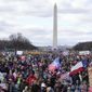 People participate in the March for Life rally in front of the Washington Monument, Friday, Jan. 20, 2023, in Washington. (AP Photo/Patrick Semansky)