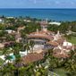 An aerial view of former President Donald Trump&#39;s Mar-a-Lago club in Palm Beach, Fla., on Aug. 31, 2022. The Justice Department issued a subpoena for the return of classified documents that Trump had refused to give back, then obtained a warrant and seized more than 100 documents during a dramatic August search of his Florida estate, Mar-a-Lago. (AP Photo/Steve Helber, File)
