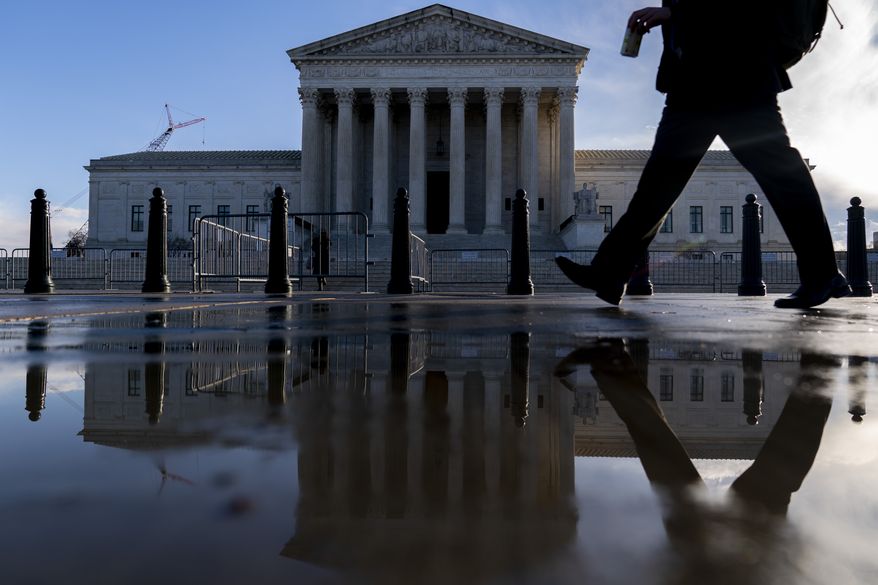 The Supreme Court convenes for a public non-argument session in Washington, Monday, Jan. 23, 2023. (AP Photo/Andrew Harnik)