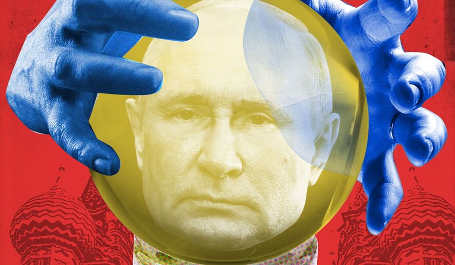 Illustration on Putin&#39;s mind by Linas Garsys/The Washington Times
