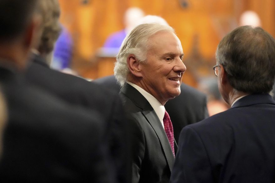 South Carolina Gov. Henry McMaster prepares to enter the House chamber ahead of his State of the State address on Wednesday, Jan. 25, 2023, in Columbia, S.C. (AP Photo/Meg Kinnard) ** FILE **