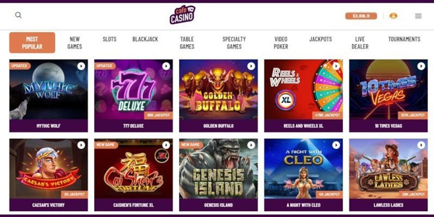 Best Online Casinos for 2023 - Cafe Casino (sponsored)