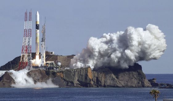 An H2A rocket lifts off from Tanegashima Space Center in Kagoshima, southern Japan Thursday, Jan. 26, 2023. Japan on Thursday successfully launched the rocket carrying a government intelligence-gathering satellite on a mission to watch movements at military sites in North Korea and to improve natural disaster response as part of Tokyo&#x27;s effort to buildup its military capability citing growing threat in the East Asia. (Kyodo News via AP)