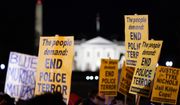 Protesters gather in Lafayette Park outside the White House in Washington, Friday, Jan. 27, 2023, over the death of Tyre Nichols, who died after being beaten by Memphis police. (AP Photo/Andrew Harnik)