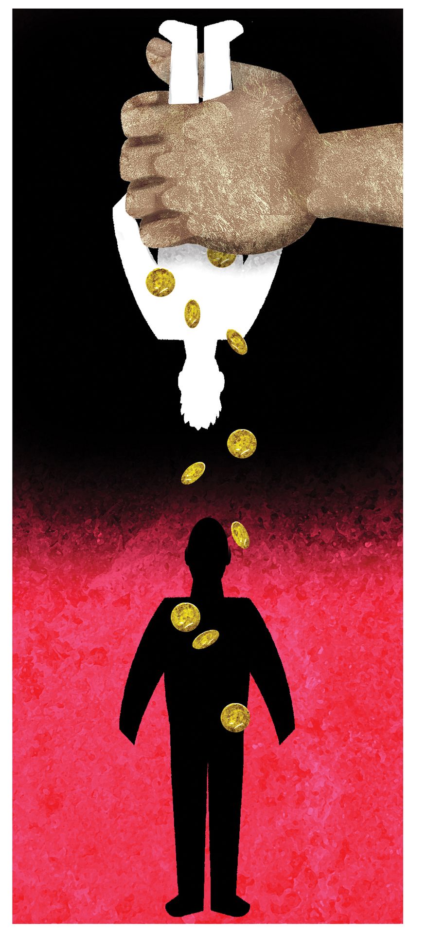 Illustration on reparations by Alexander Hunter/The Washington Times