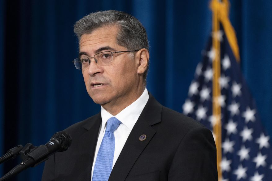 Health and Human Services Secretary Xavier Becerra speaks during a news conference at the HHS Humphrey Building, Oct. 18, 2022, in Washington. (AP Photo/Jacquelyn Martin, File)