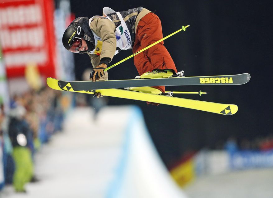 Kyle Smaine competes to win the men's freestyle ski half pipe event at the Freestyle Ski and Snowboard World Championships in Kreischberg, Austria, Jan. 22, 2015. Smaine died after getting buried in an avalanche in the mountains of central Japan over the weekend. The U.S. Freeski team posted on social media about the 31-year-old American’s death. (AP Photo/Darko Bandic, file) **FILE**