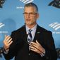 Carolina Panthers head coach Frank Reich answers a question during a news conference introducing him as the NFL football team&#x27;s new head coach in Charlotte, N.C., Tuesday, Jan. 31, 2023. (AP Photo/Nell Redmond)