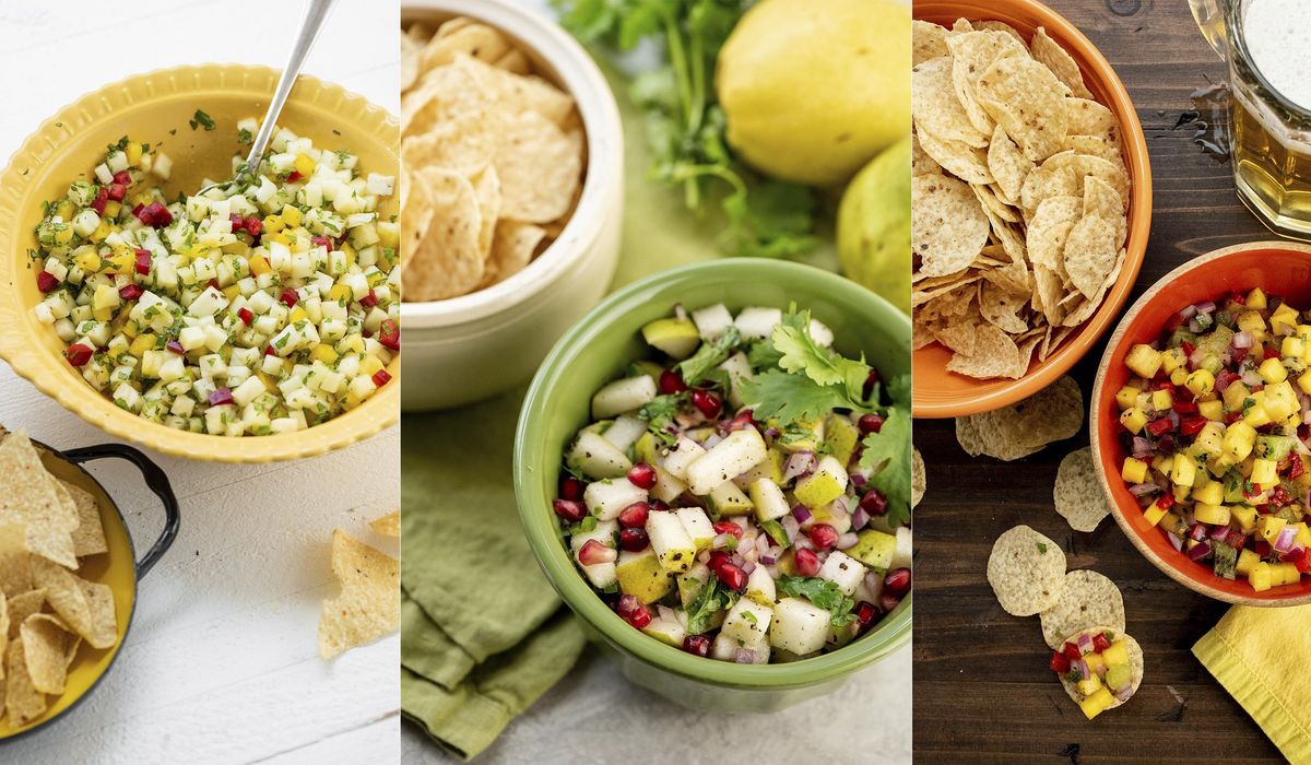 NextImg:Pineapple, pear, even tropical fruit: Three salsas with fruit just in time for game day parties