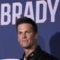 NFL quarterback Tom Brady poses at the premiere of the film &quot;80 for Brady,&quot; Tuesday, Jan. 31, 2023, at the Regency Village Theatre in Los Angeles. Brady announced his retirement from the NFL on social media this morning. (AP Photo/Chris Pizzello)